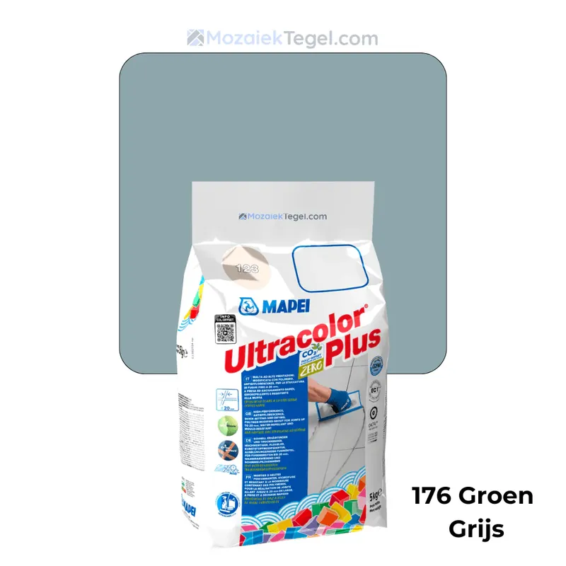 Mapei | Ultracolor Plus | 176 Groen Grijs | Cementgebonden | Voegmiddel | 5KG Laatste Kans