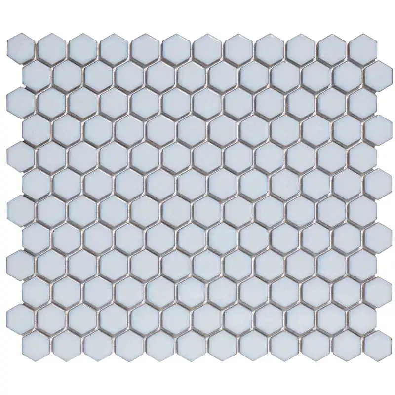 Beste Prijs The Mosaic Factory Barcelona Mozaiek Tegel Hexagon - Zacht Blauw met rand Porselein Geglazuurd 260x300 mm