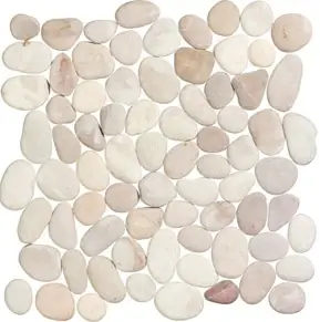 Koop Online Stone Line Pebbles Mozaiek Tegel Kiezel - Crème / Rose Kiezels Ongeglazuurd 300x300mm