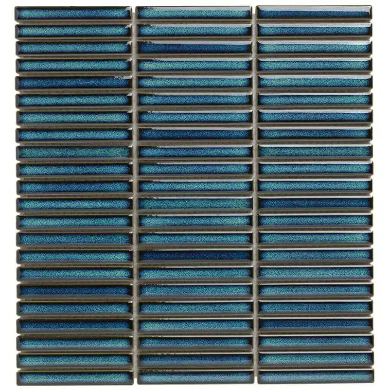 Gecertificeerd The Mosaic Factory Sevilla Mozaïek Tegel Mini Kitkat Vinger - Gespikkeld Azuur blauw Porselein Geglazuurd 282x308 mm