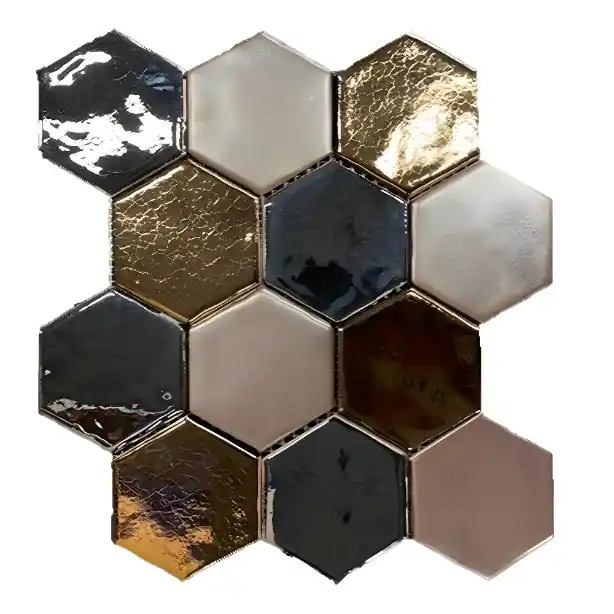 Terre d'Azur Hexagonale Mosaic Mix Metal 28x30 cm Beste Prijs