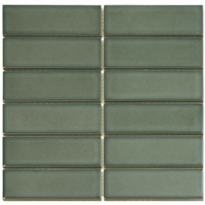 Speciale Aanbieding The Mosaic Factory Barcelona Mozaiek Tegel Rechthoek - Forest Green Porselein Geglazuurd 291x297 mm