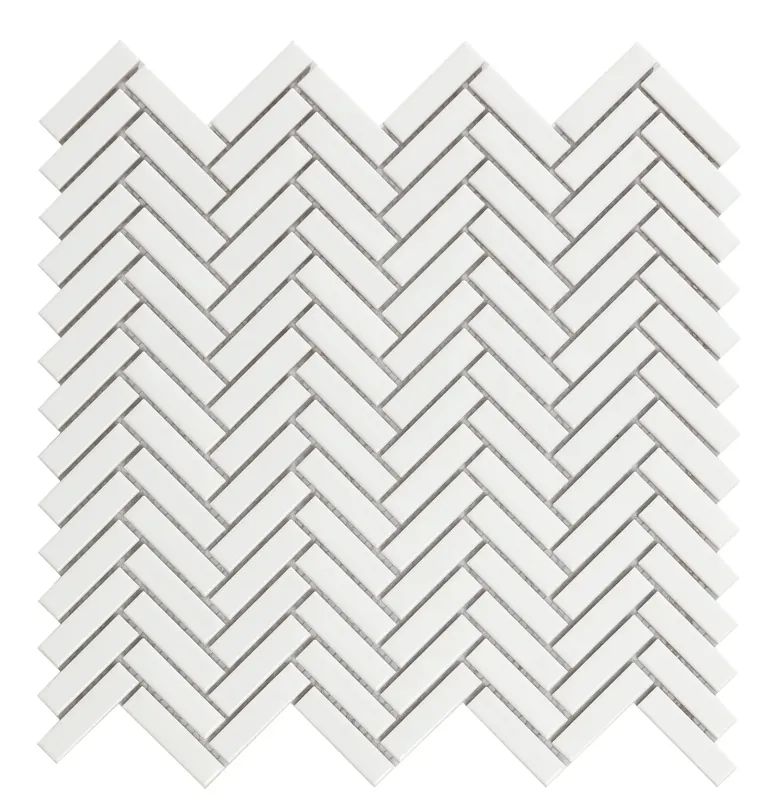 Bestseller Mozaïek tegels Chevron Wit Glans 28,3x27,7 - Rechthoek, visgraat Wand en vloer Geglazuurde porseleinen steengoed