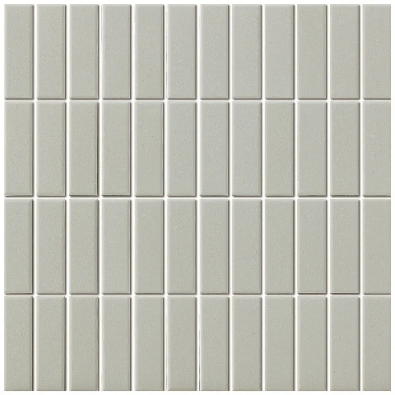 The Mosaic Factory London Mozaiek Tegel Rechthoek - Mat Grijs Porselein Ongeglazuurd, R11 23x73x6 mm Actieprijs