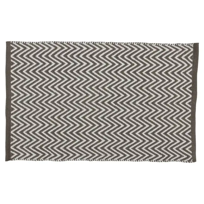 Differnz Devon badmat 100% katoen - geschikt voor vloerverwarming - 50 x 80 cm - grijs/wit Tijdelijk Beschikbaar