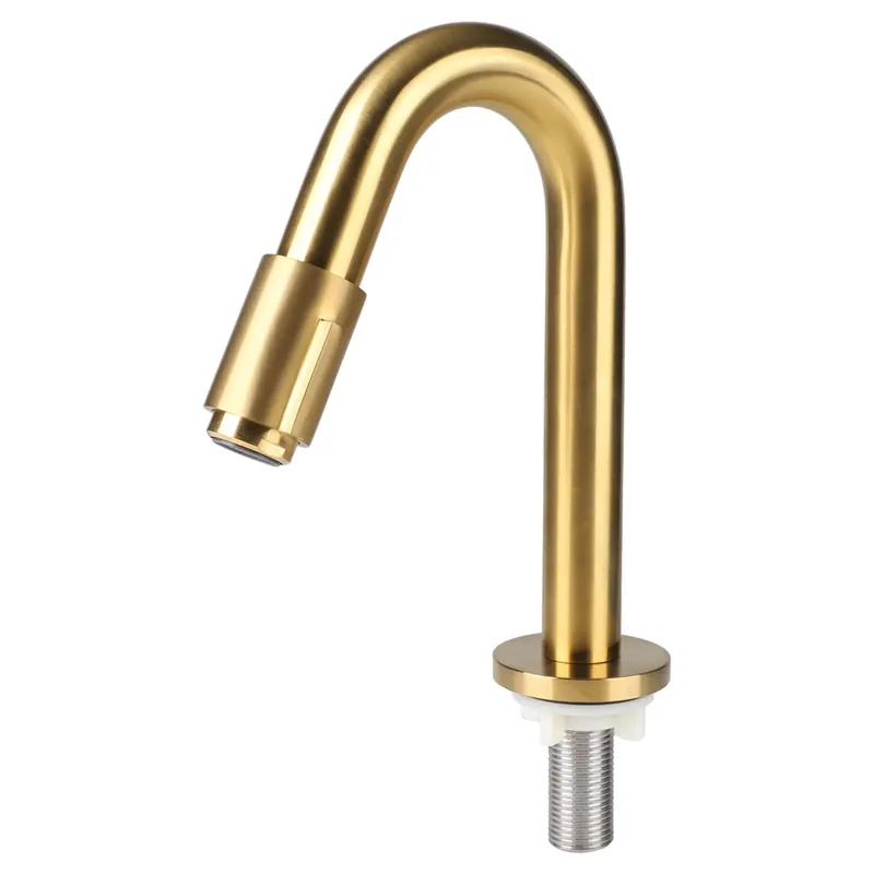 Actieprijs Differnz koudwaterkraan gebogen - 19 cm - mat goud