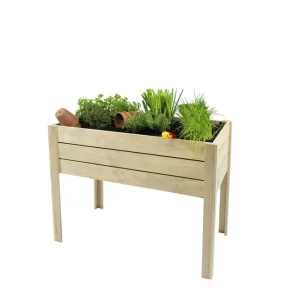 Rechtstreeks Van De Fabrikant Minigarden op poten grenen 80 x 100 x 50 cm (HxBxD), groen geïmpregneerd.