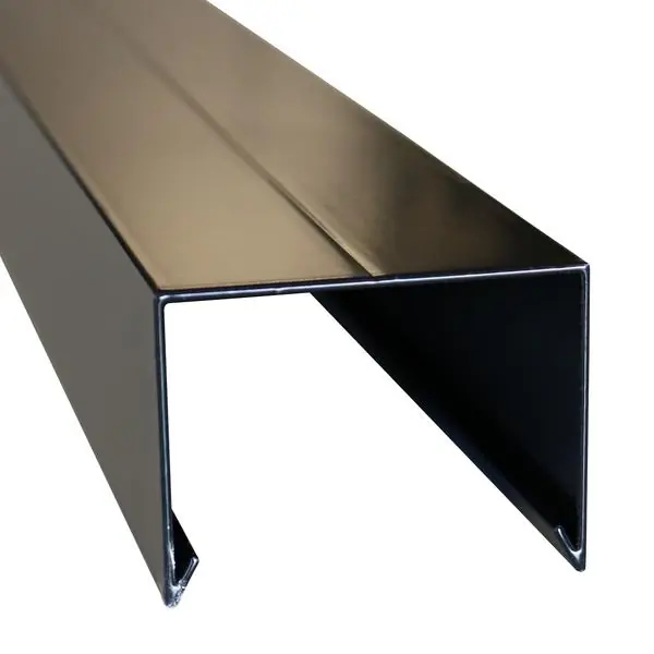 Aluminium afdekkap met sponning (5,1 cm) 4,5 x 6,1 x 179,5 cm, zwart RAL 9005. Gecertificeerd