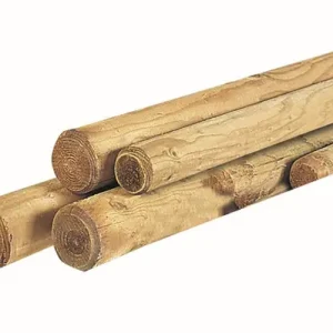 Betaalbaar Grenen ronde paal cilindrisch gefreesd 1 zijde gepunt 1 zijde gekroond, Ø 6 x 125 cm, groen geïmpregneerd.