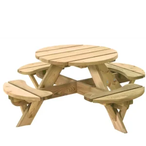 Lage Prijs Kinderpicknicktafel rond Jimmy, doorsnede blad 63 cm, groen geïmpregneerd.
