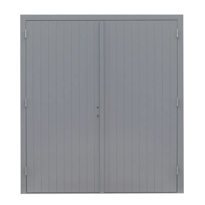 Fabrieksprijs Hardhouten dubbele dichte deur Prestige, 202 x 221 cm, grijs gegrond.
