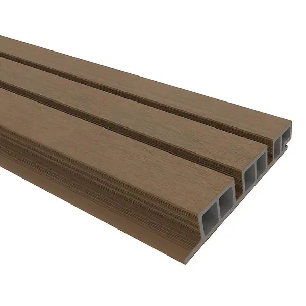 Seizoensaanbieding NewTechWood HKC co-extrusie wand bekleding castellation 50 profiel, 2,5 x 19,6 x 290 cm, Teak.