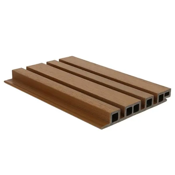 Seizoensaanbieding NewTechWood HKC co-extrusie wand bekleding castellation 4325 profiel, 2,5 x 19,6 x 290 cm, Red Cedar.