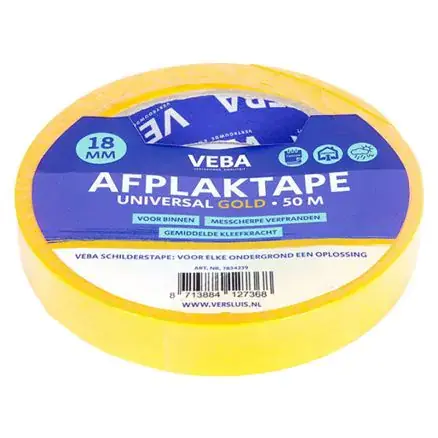 Laatste Kans AFPLAKTAPE UNIVERSAL GOLD 18mm