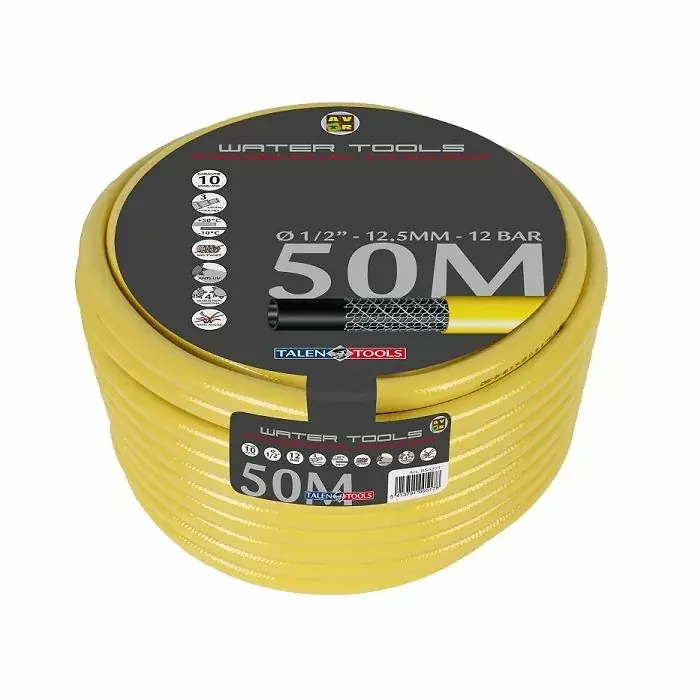 Merkproduct Gele slang 1/2″ 25m, getricoteerd high twist resistant