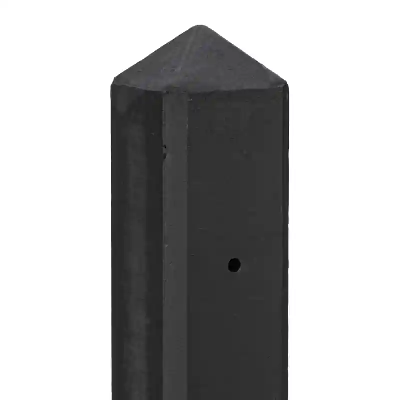 Betonpaal glad met diamantkop 10 x 10 x 280 cm, antraciet gecoat, tussenpaal. Flitsaanbieding