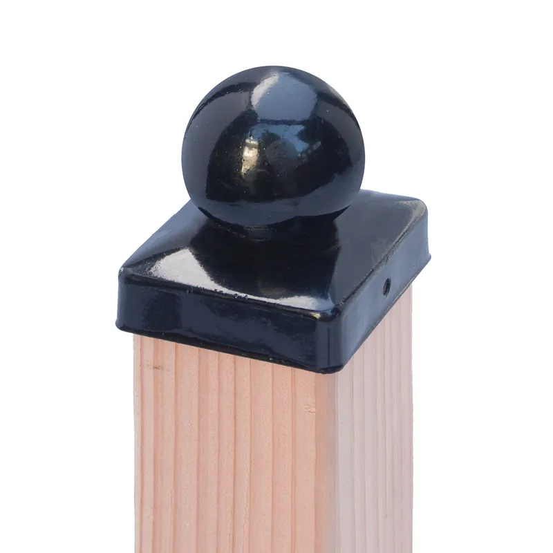Paalornament kleine bol zwart verzinkt 7×7 cm artikel afd-010 Favoriet