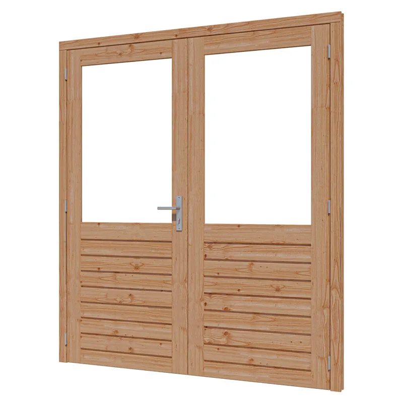 Douglas stapeldorpeldeur dubbel Deluxe (2x 930×2120 mm) + kozijn 1996×2191 mm borstwering 955 mm Meest Verkocht