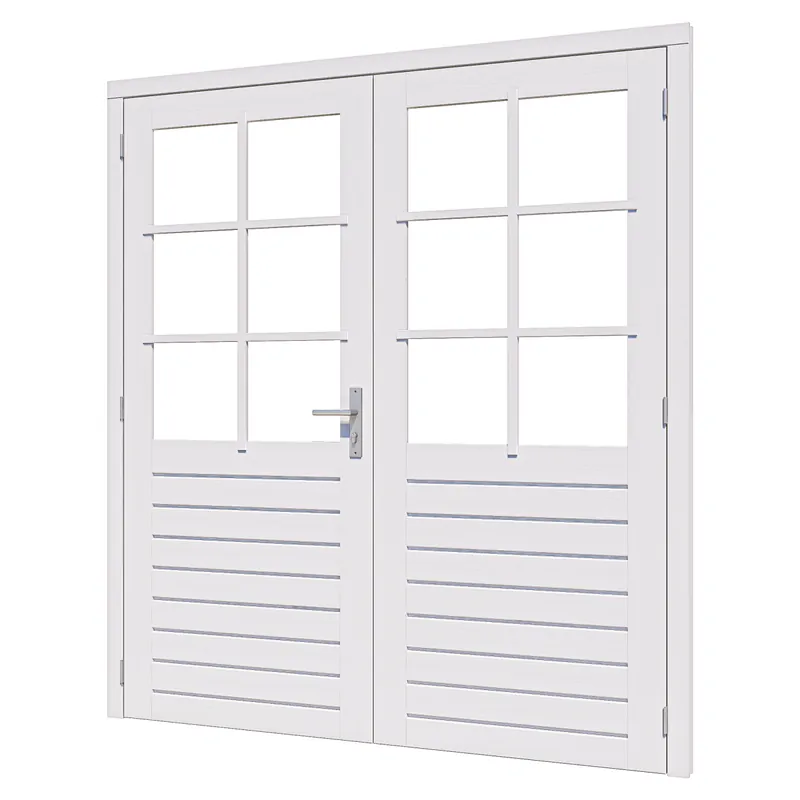 Douglas stapeldorpeldeur dubbel Deluxe wit (2x 930×2120 mm) + kozijn 1996×2191 mm borstwering 955 mm Shop Nu