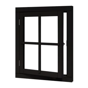 Actieprijs DOUGLAS Vleugelraam LD enkel 642×812 +kozijn 776x946mm zwart gespoten