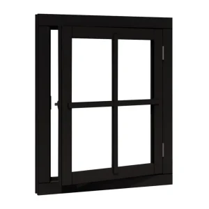 Favoriet DOUGLAS Vleugelraam RD enkel 642×812 +kozijn 776x946mm zwart gespoten