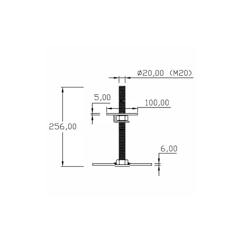 Paalhouder M16 flens 6x130x191 – 5x100x100 Finale Uitverkoop