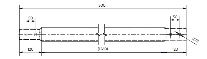Actieprijs V-76 Verlengdeel 3,6×76,1x1500mm
