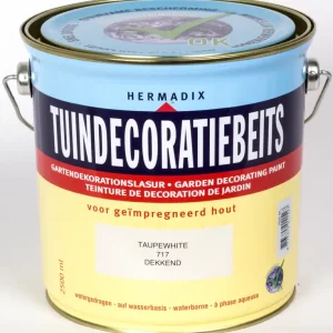 Tijdelijk Beschikbaar Hermadix tuindecoratiebeits dekkend Taupewhite 2500ml