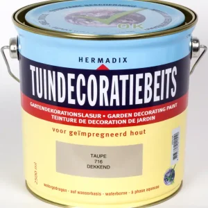 Populair Hermadix tuindecoratiebeits dekkend Taupe 2500ml