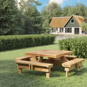 Picknicktafel vierkant Classic vuren gedroogd, groen geïmpregneerd Exclusieve Aanbieding