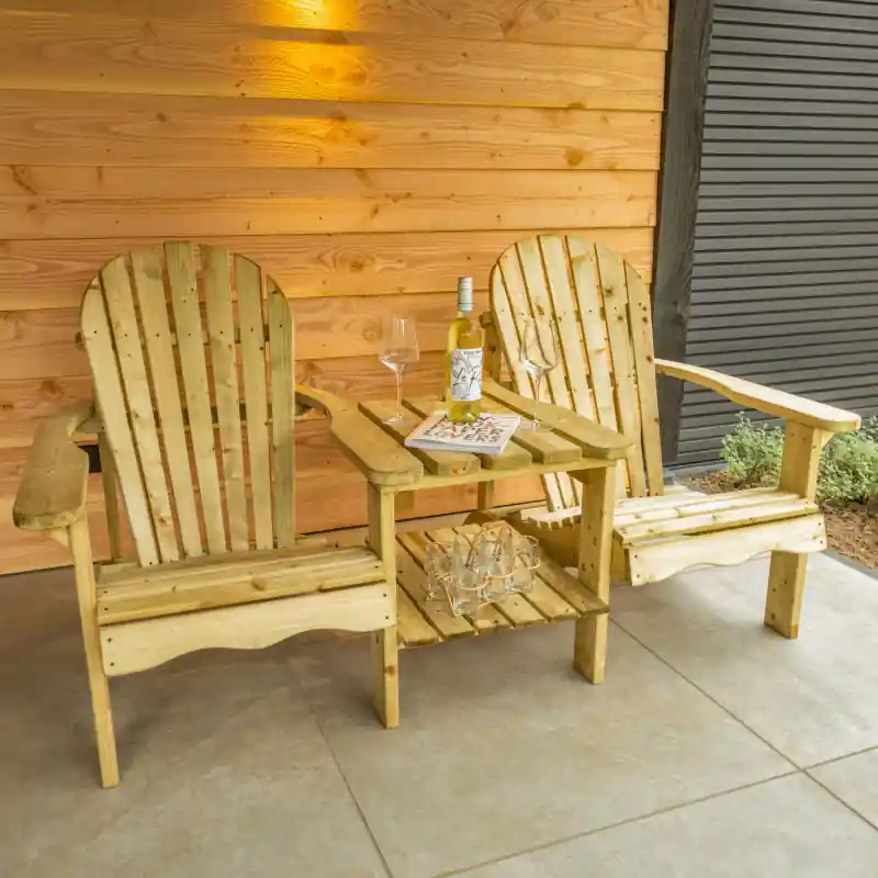 Goedkoop Loveseat Parijs vuren gedroogd, groen geïmpregneerd
