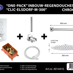 Actieprijs Best-design "one-pack" inbouw-regendoucheset "clic-elsdorf-m-300"