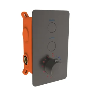 Best-design "clic-moya" inbouwthermostaat & inb.box 2-weg 1/2" gunmetal Flitsaanbieding