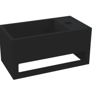 Korting Best-design "mona-black-rechts" fontein incl.handdoekhouder "just-solid" 33x18x16cm