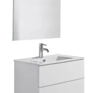 Goedkoop Badmeubel locomo wit met kolomkast - 80 cm