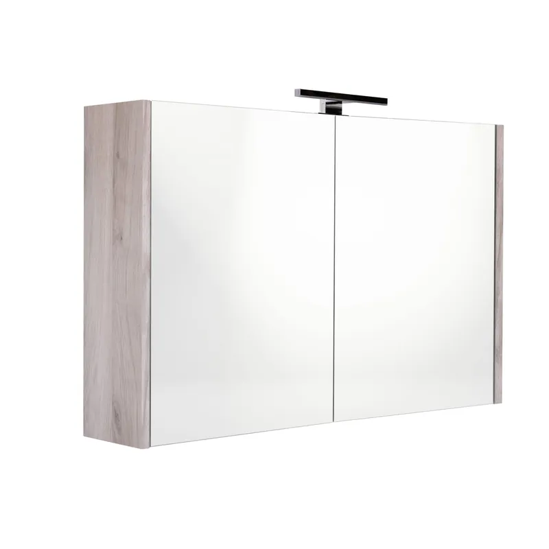 Gecertificeerd Best-design "happy-grey" mdf spiegelkast + verlichting 100x60cm