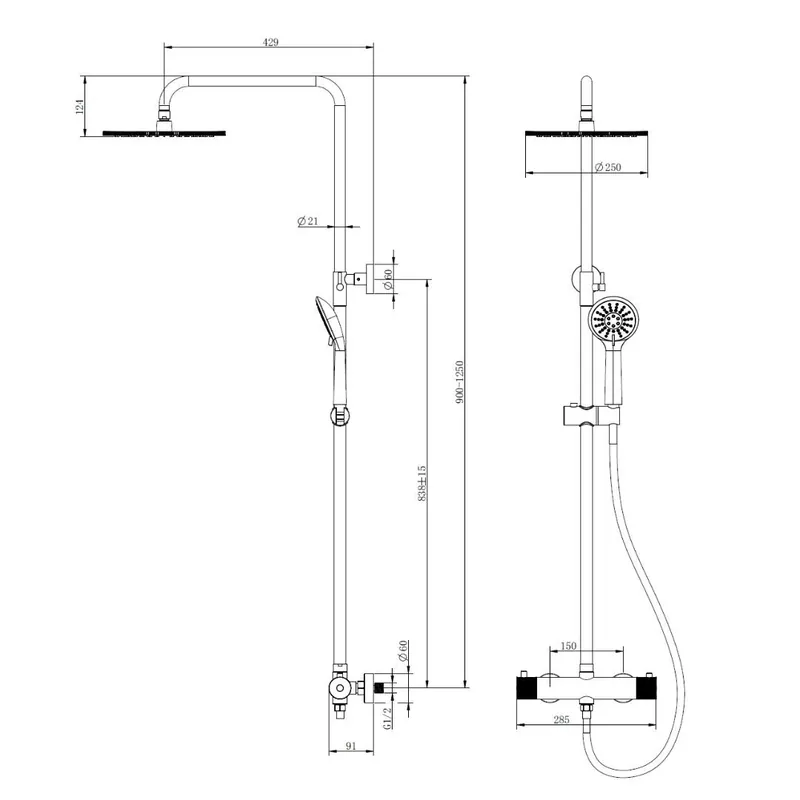 Koop Vandaag Best-design "high-end chrome" rvs-304 thermostatische regendouche opbouwset chroom