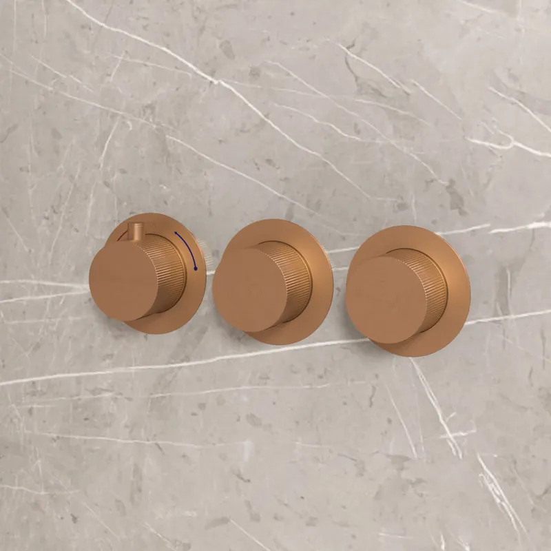 Actieprijs Best-design "high-end liora" inbouwthermostaat incl. inb.box 2-weg 1/2" desert brown