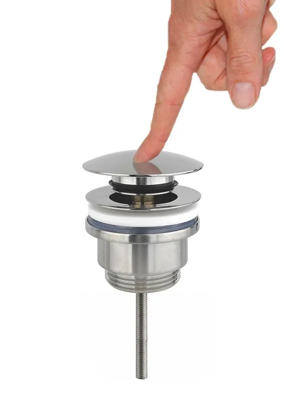 Bestel Nu Best-design "laag" clic-waste z/overloop 5/4" rvs-look