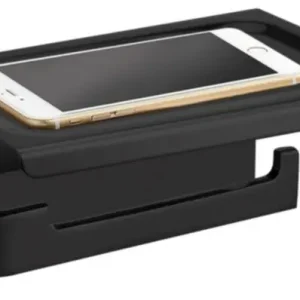Laatste Versie Best-design "phone" toiletrolhouder "nero" mat-zwart (zonder telefoon)
