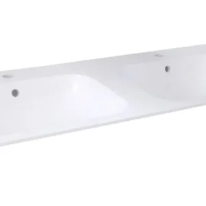 Seizoensaanbieding Best-design duo-wastafel 120 cm tbv. meubel "bora" met 2 kraangaten