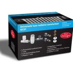 Superprijs Best-design luxe radiator-aansluitset "recht" universeel (ds-blauw)