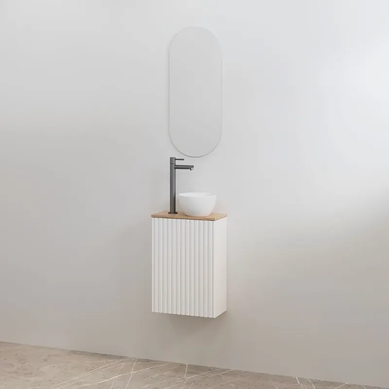 Best-design toiletmeubelset "mali" mat-wit onderkast + halifax meubelblad Aanbieding