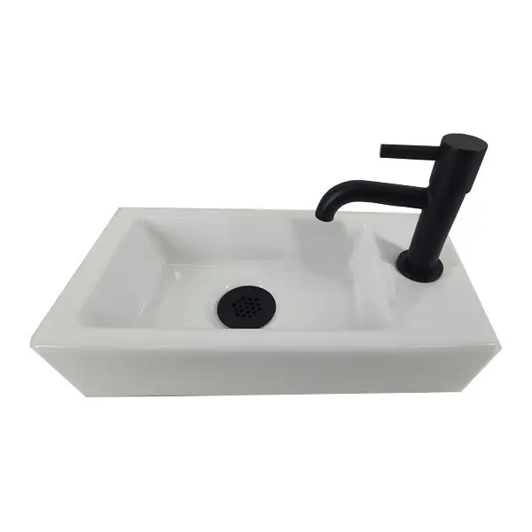 Actieprijs Fonteinset kaja keramisch 9x18x36cm mat zwart