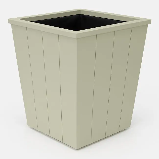 Hardhouten Plantenbak Fresh Sage / Lichtgroen Mint Beige 28x28x32 cm Aanbieding