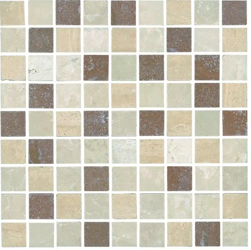 Speciale Aanbieding Mozaiek mos 31mm noce chiaro botticino 3,1x3,1 cm (30,5x30,5cm) (sample)