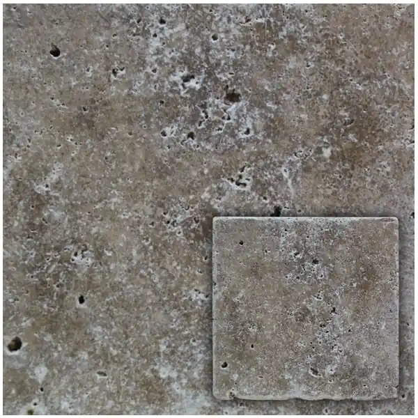 Beperkte Voorraad Natuursteen travertino noce 10x10 cm (sample)