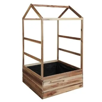 Plantenbak kweekhuisje naturel kd 80x80xh125 acacia fsc Korting