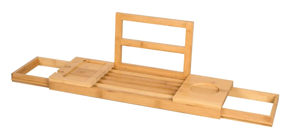 Stuks "tray" bamboe badplank verstelbaar 500-900 mm Direct Beschikbaar