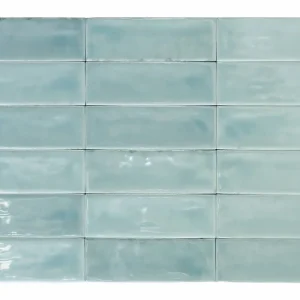 Aanbieding Tegels handvorm calpe sky blue glans 5x15 cm